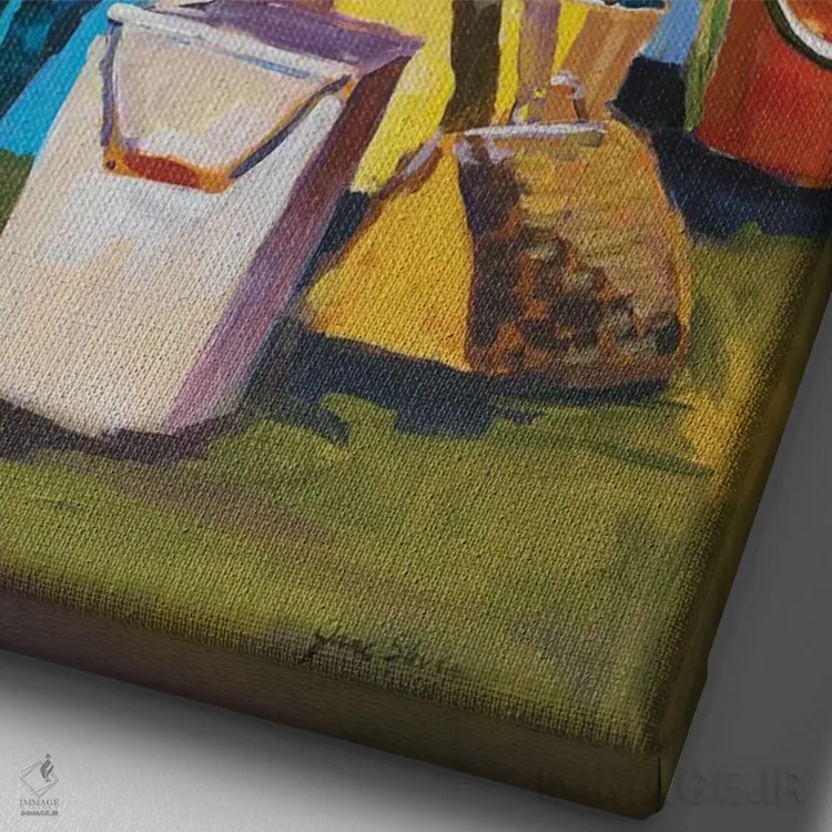 تابلو دکوراتیو ماهیگیری I اثر جین اسلیوکا - نمای نزدیک بافت بوم