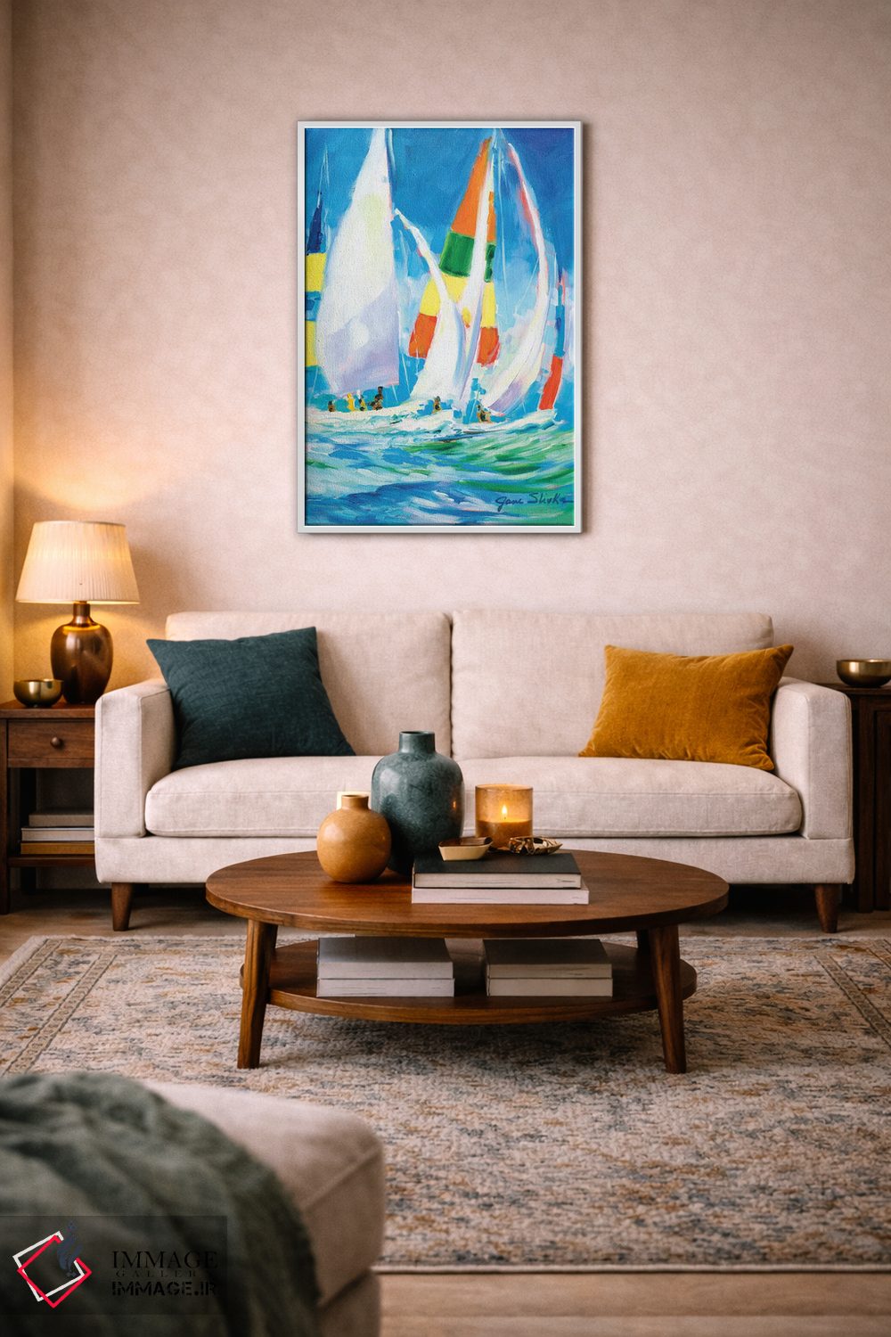 تابلو دکوراتیو بیا با قایق برویم اثر جین اسلیوکا - D2W