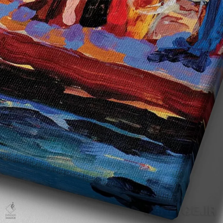 تابلو دکوراتیو ماهیگیری III اثر جین اسلیوکا - نمای نزدیک بافت بوم