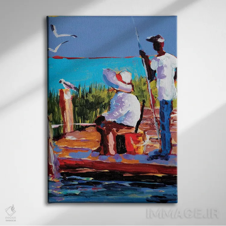 تابلو دکوراتیو ماهیگیری III اثر جین اسلیوکا - نمای روبهرو روی دیوار