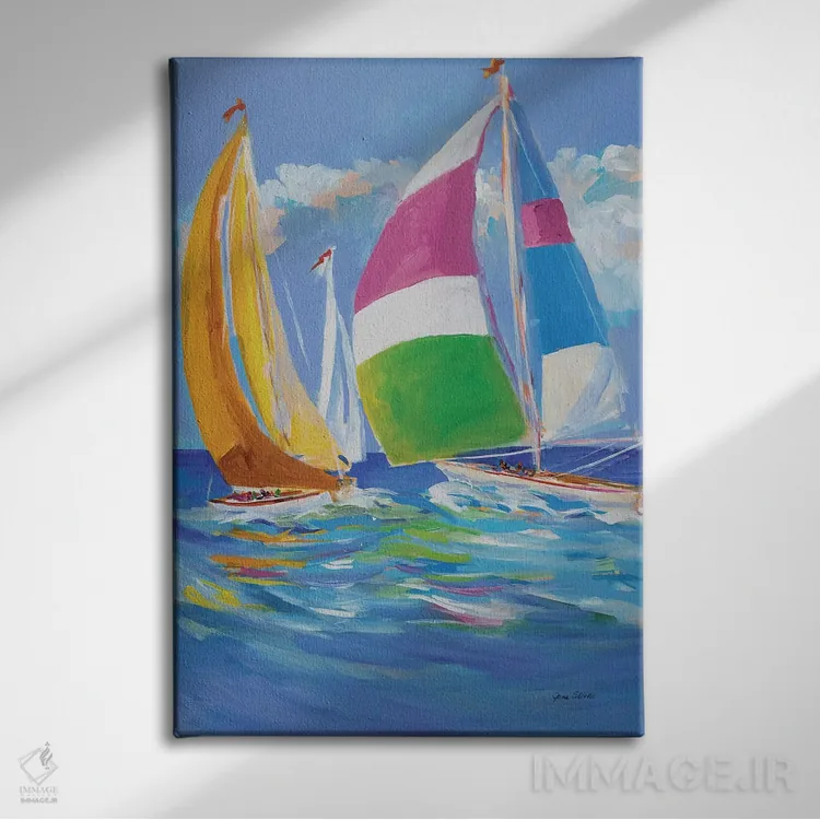 تابلو دکوراتیو بادبان برافراشته II اثر جین اسلیوکا - نمای روبهرو روی دیوار