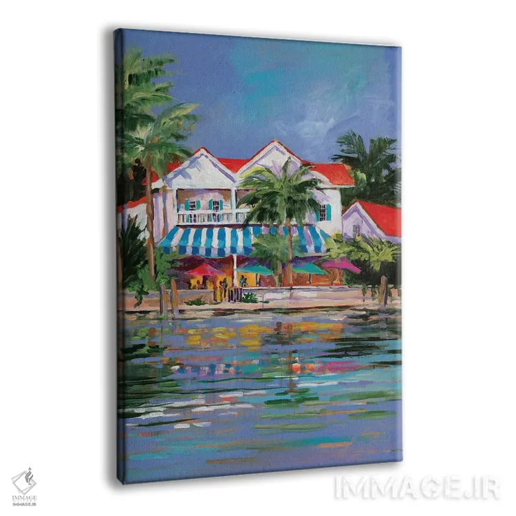 تابلو دکوراتیو اقامتگاه ساحلی I اثر جین اسلیوکا - نمای پرسپکتیو محصول