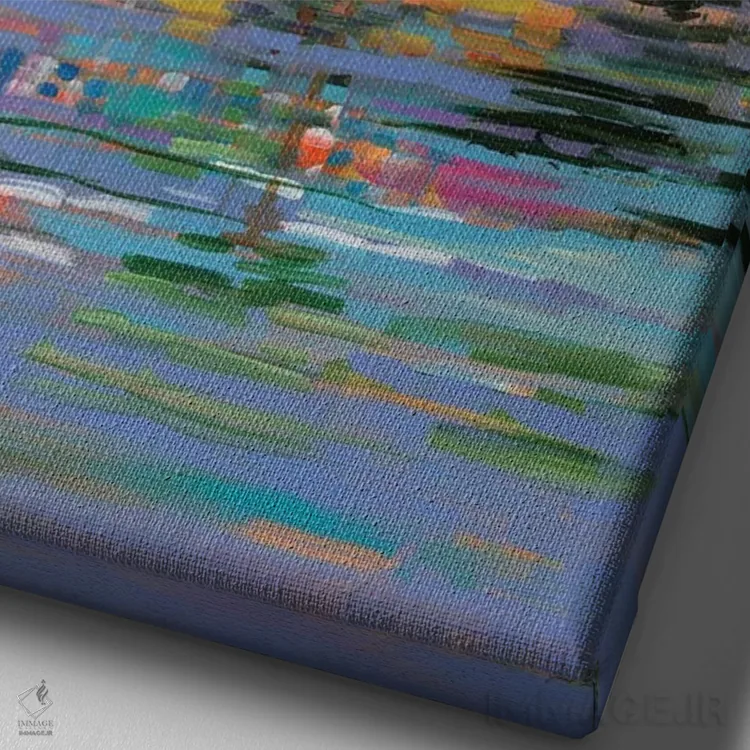 تابلو دکوراتیو اقامتگاه ساحلی I اثر جین اسلیوکا - نمای نزدیک بافت بوم