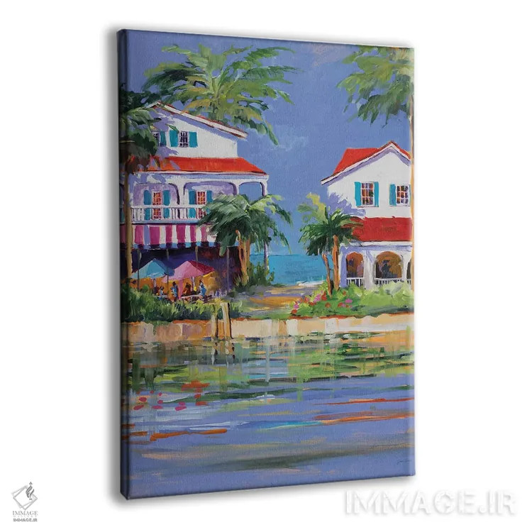 تابلو دکوراتیو اقامتگاه ساحلی II اثر جین اسلیوکا - نمای پرسپکتیو محصول