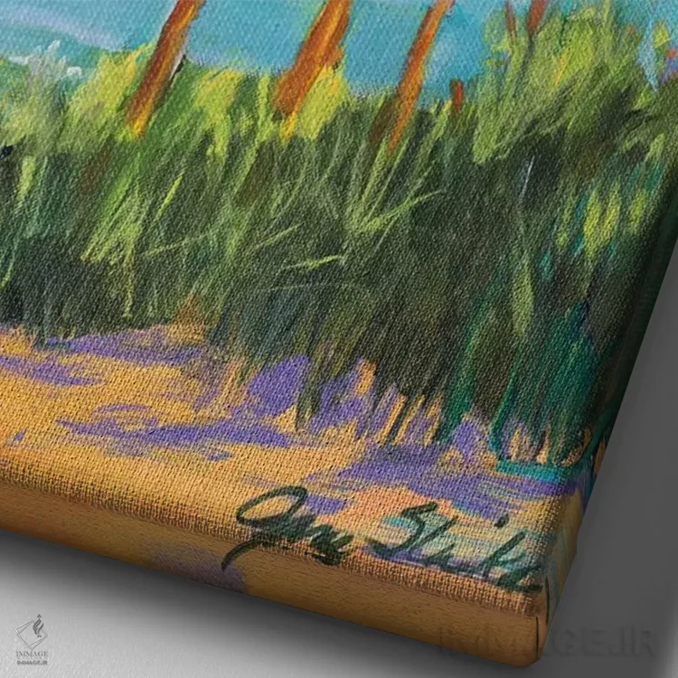 تابلو دکوراتیو تنهایی I اثر جین اسلیوکا - نمای نزدیک بافت بوم