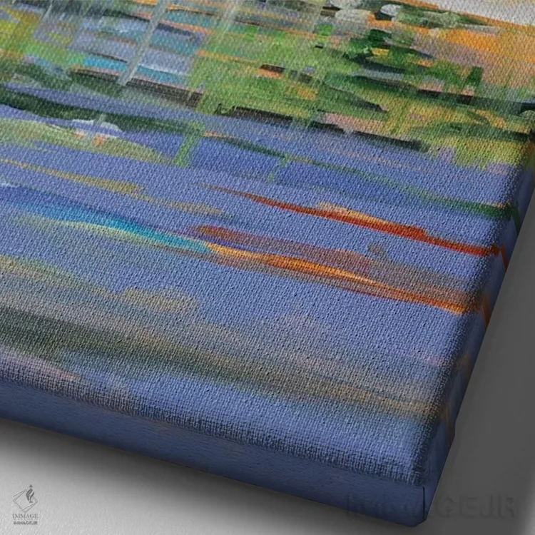 تابلو دکوراتیو اقامتگاه ساحلی II اثر جین اسلیوکا - نمای نزدیک بافت بوم