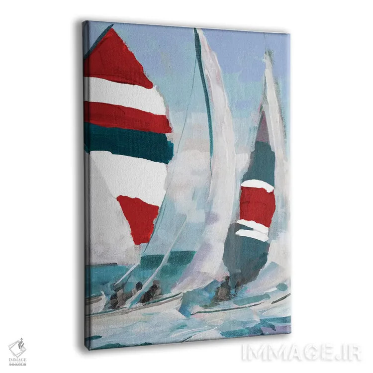 تابلو دکوراتیو بادبان قرمز و آبی II اثر جین اسلیوکا - نمای پرسپکتیو محصول