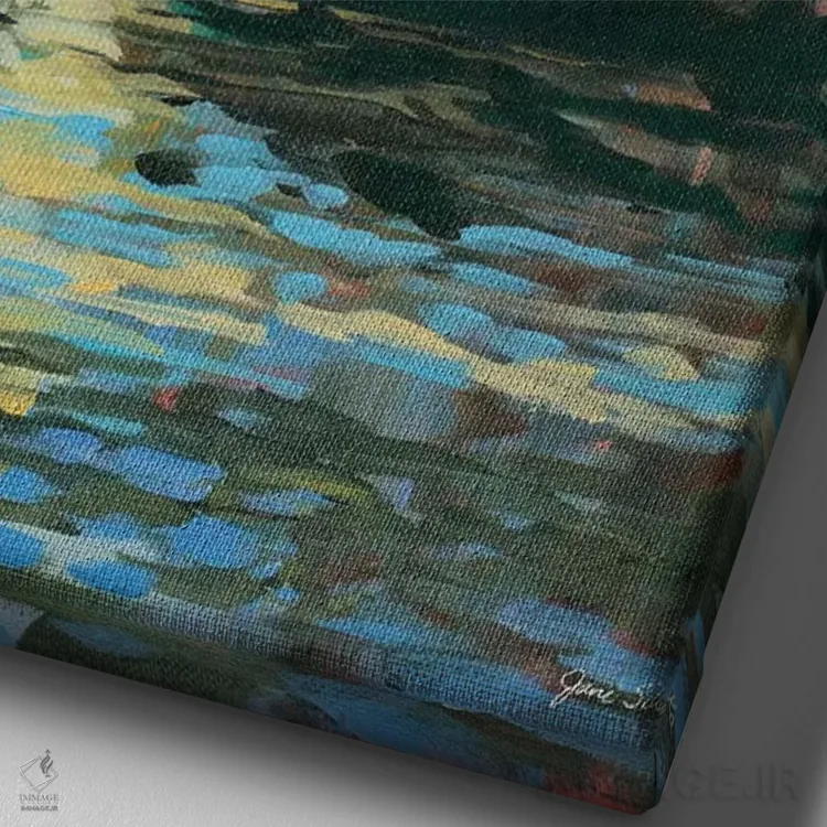 تابلو دکوراتیو در عمق جنگل اثر جین اسلیوکا - نمای نزدیک بافت بوم