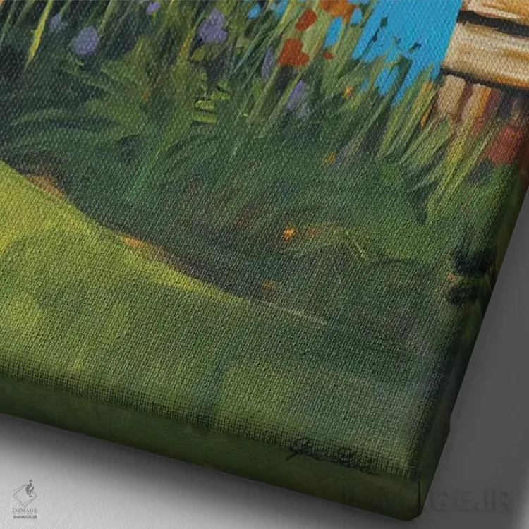 تابلو دکوراتیو دریاچه اثر جین اسلیوکا - نمای نزدیک بافت بوم