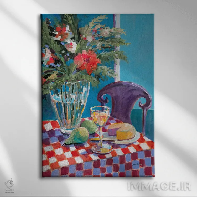 تابلو دکوراتیو میز یک نفره اثر جین اسلیوکا - نمای روبهرو روی دیوار