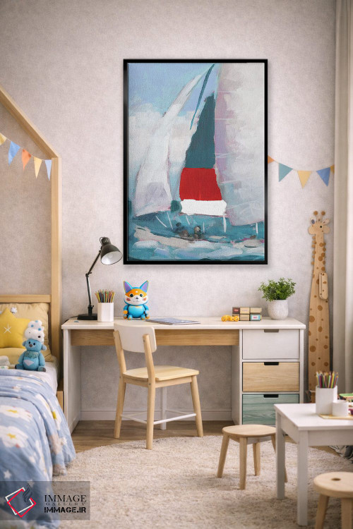 تابلو دکوراتیو بادبان قرمز و آبی I اثر جین اسلیوکا - D1B