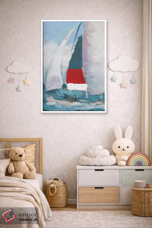 تابلو دکوراتیو بادبان قرمز و آبی I اثر جین اسلیوکا - D4W