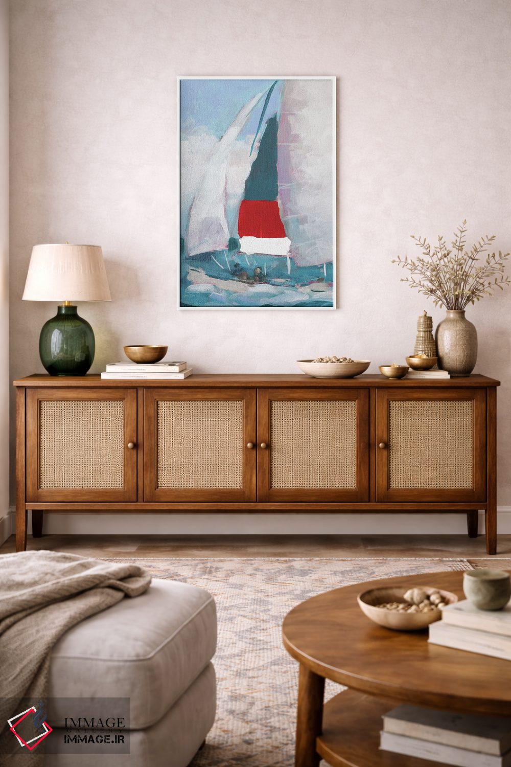 تابلو دکوراتیو بادبان قرمز و آبی I اثر جین اسلیوکا - D3W