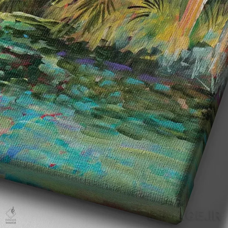 تابلو دکوراتیو سمت گرمسیری شهر اثر جین اسلیوکا - نمای نزدیک بافت بوم