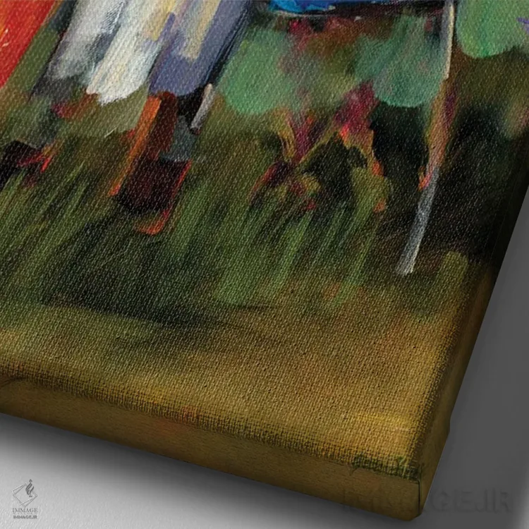 تابلو دکوراتیو دوباره ماهیگیری اثر جین اسلیوکا - نمای نزدیک بافت بوم