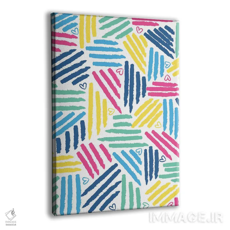 تابلو انتزاعی راه راه نقاشانه I اثر جسیکا ویبل - نمای پرسپکتیو محصول