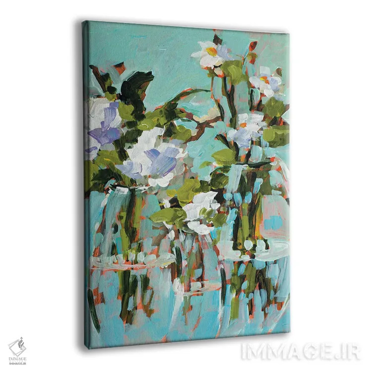 تابلو دکوراتیو گل در گلدان اثر جین اسلیوکا - نمای پرسپکتیو محصول