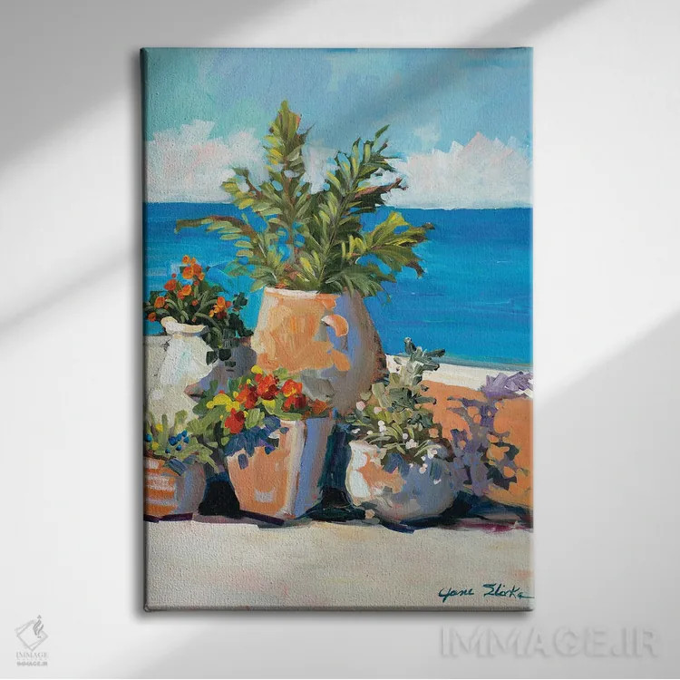 تابلو دکوراتیو سبزینه ساحلی اثر جین اسلیوکا - نمای روبهرو روی دیوار