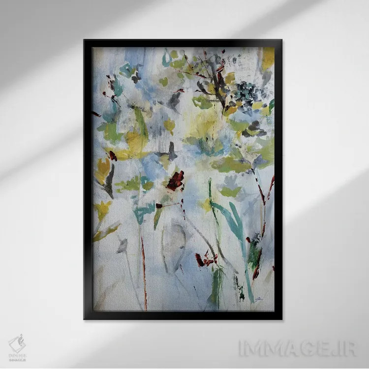 تابلو انتزاعی نور گلدار I اثر جولیان اسپنسر - نمای قابدار مشکی