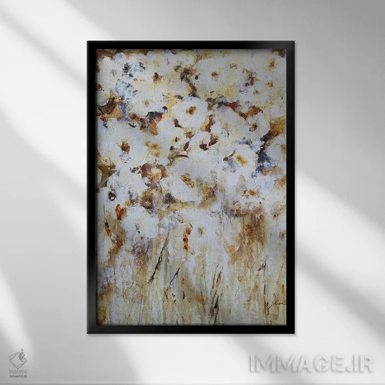 تابلو انتزاعی دسته فراوان اثر جولیان اسپنسر - نمای قابدار مشکی
