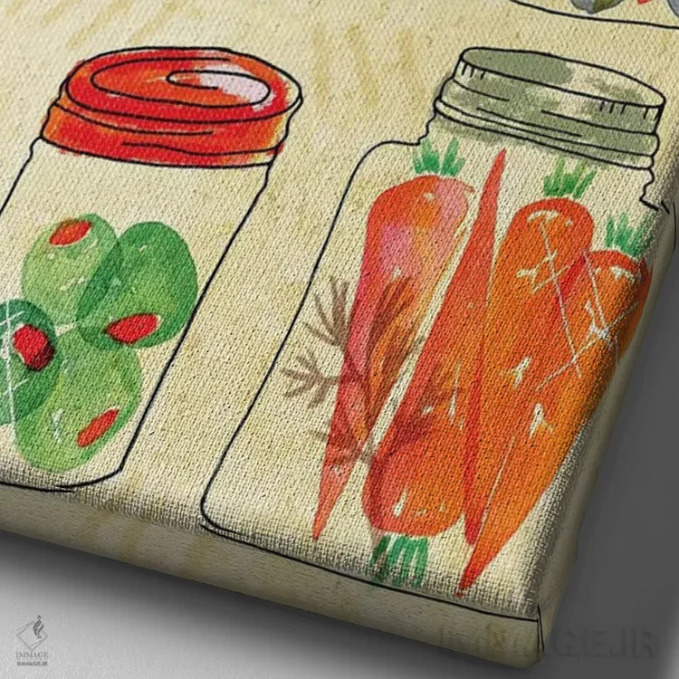 تابلو دکوراتیو تازگی باغ I اثر جسیکا ویبل - نمای نزدیک بافت بوم