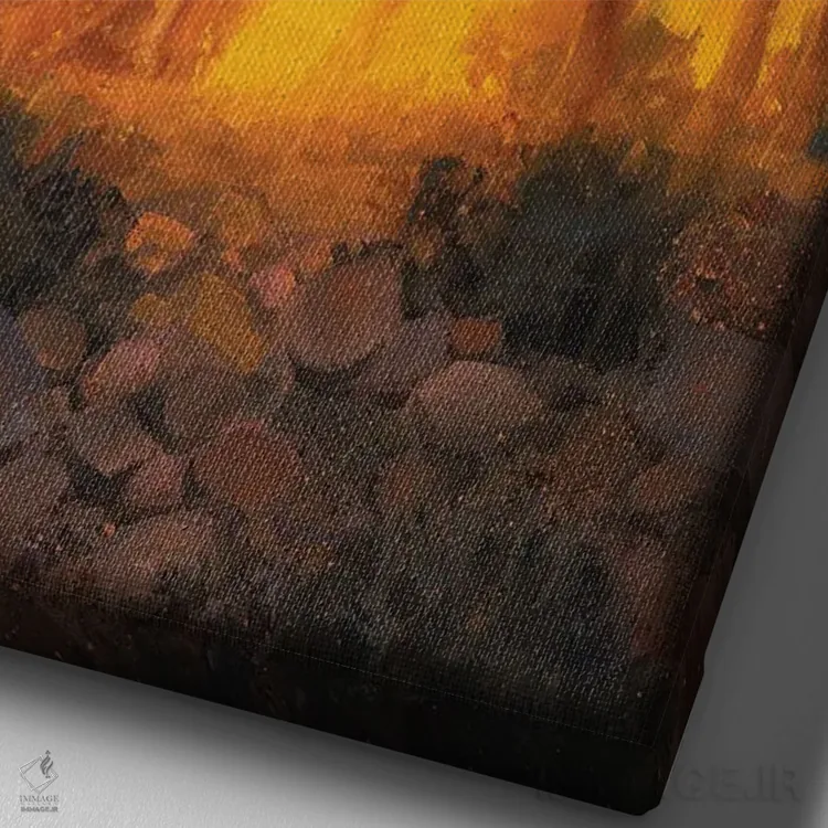 تابلو دکوراتیو متفکر اثر جک سورنسن - نمای نزدیک بافت بوم