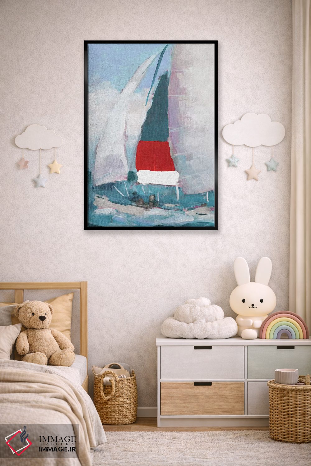 تابلو دکوراتیو بادبان قرمز و آبی I اثر جین اسلیوکا - D6B