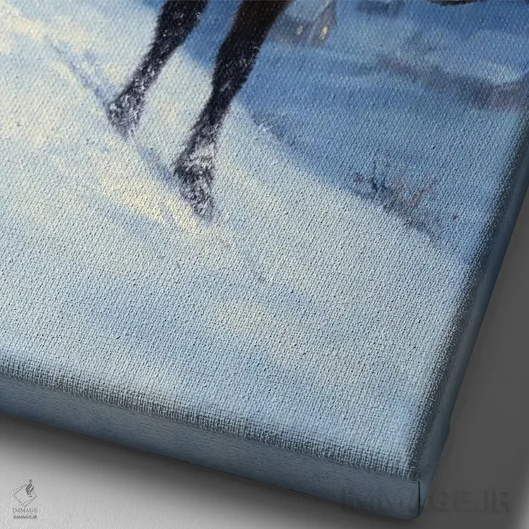 تابلو دکوراتیو کریسمس کابویی اثر جک سورنسن - نمای نزدیک بافت بوم