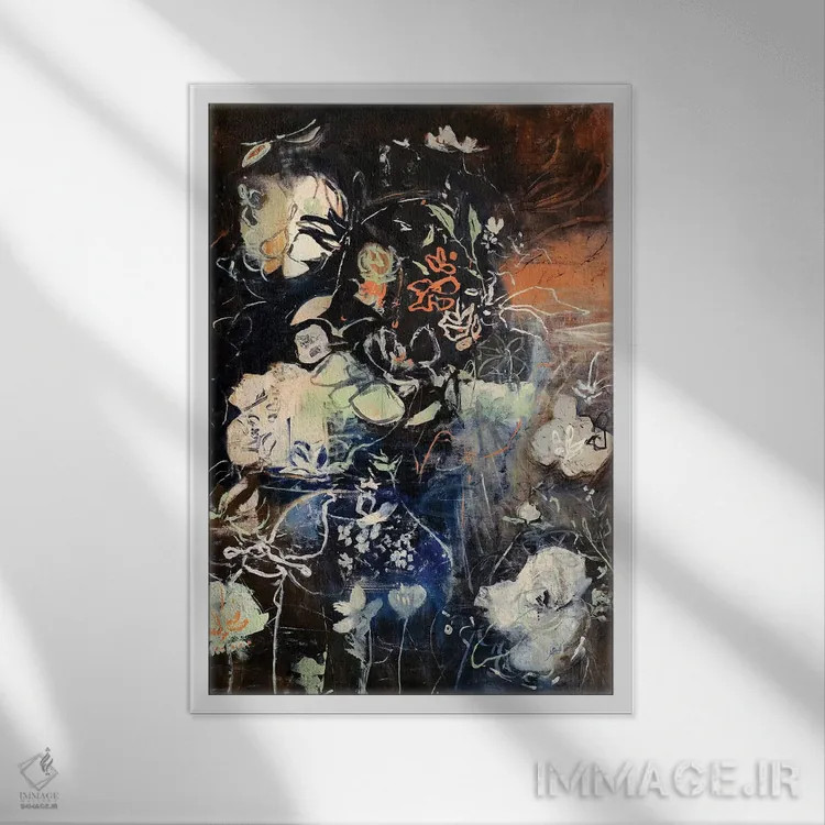 تابلو انتزاعی خواب عمیق اثر جولیان اسپنسر - نمای قابدار سفید