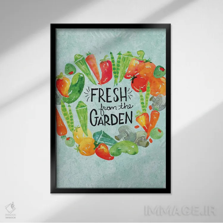 تابلو دکوراتیو تازگی باغ II اثر جسیکا ویبل - نمای قابدار مشکی