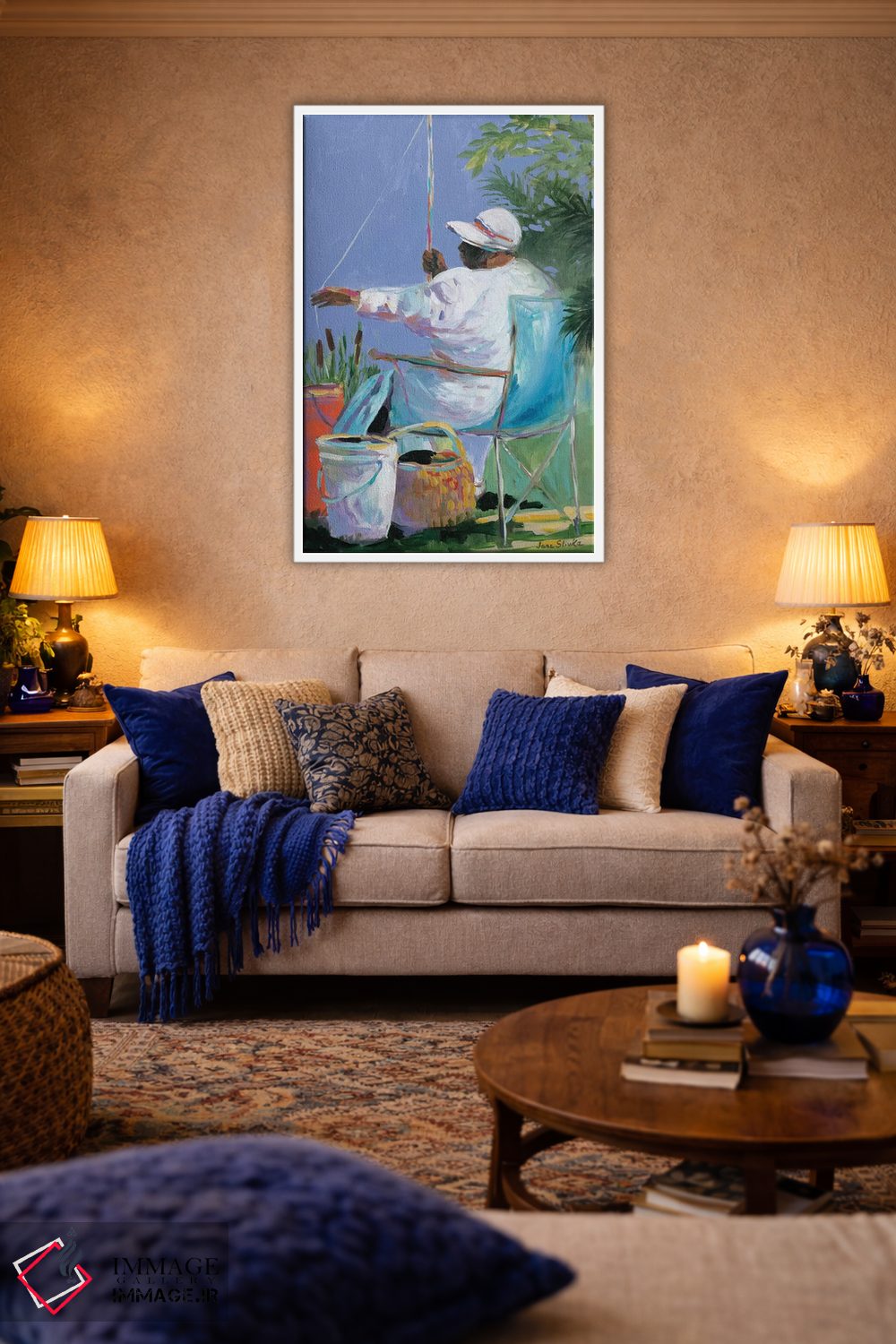 تابلو دکوراتیو خواهران در حال ماهیگیری II اثر جین اسلیوکا - D2W