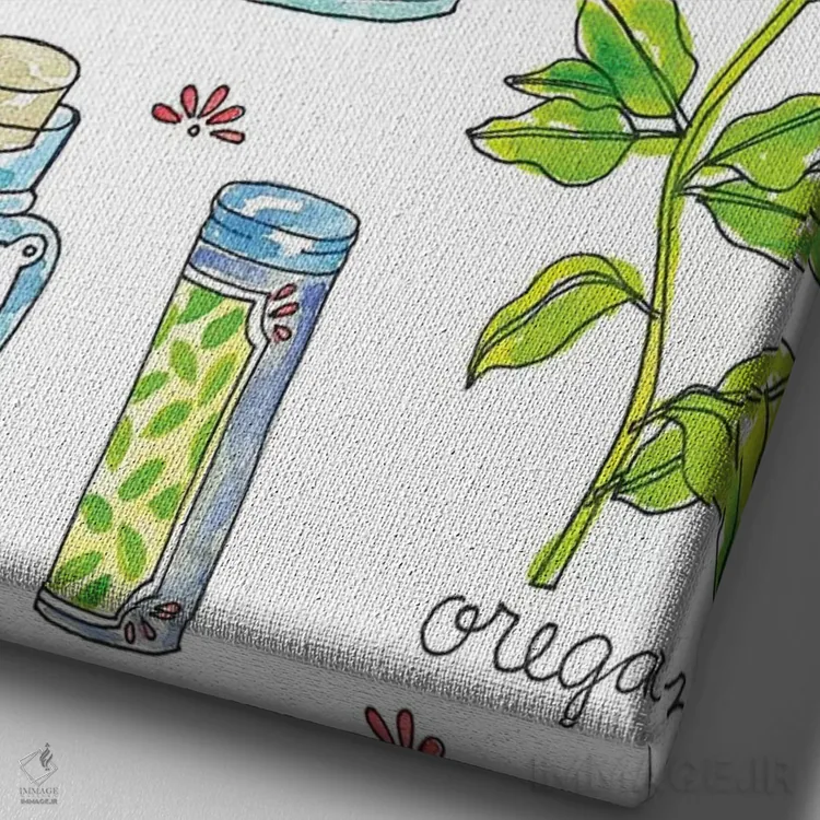 تابلو دکوراتیو تازگی باغ III اثر جسیکا ویبل - نمای نزدیک بافت بوم