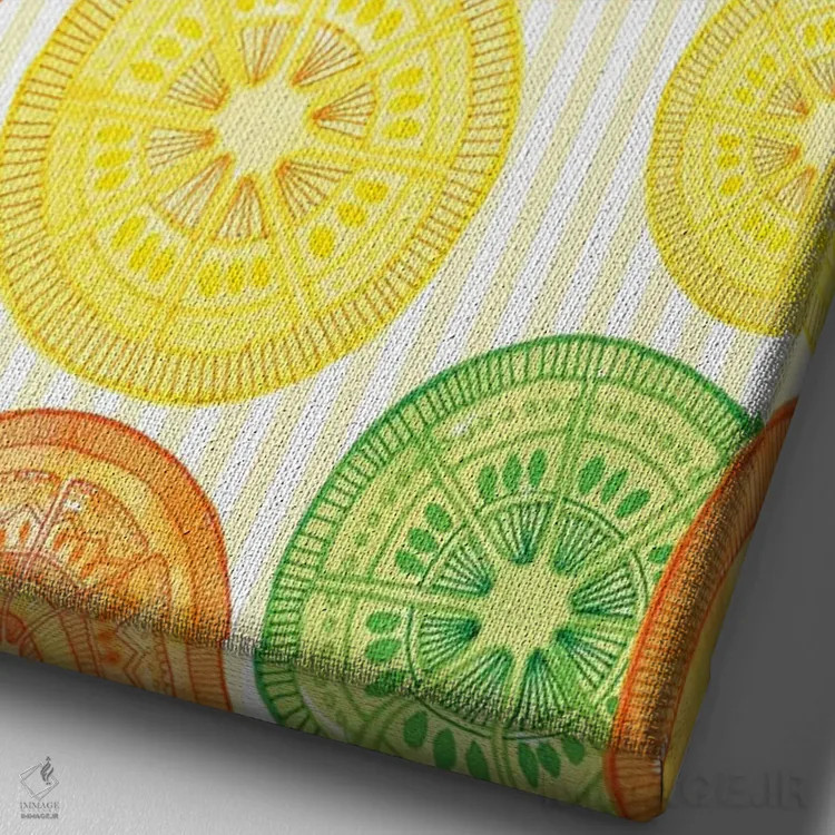 تابلو دکوراتیو مرکبات شیرین اثر جسیکا ویبل - نمای نزدیک بافت بوم