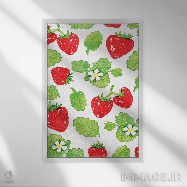 تابلو دکوراتیو میوه آبرنگی I اثر جسیکا ویبل - نمای قابدار سفید