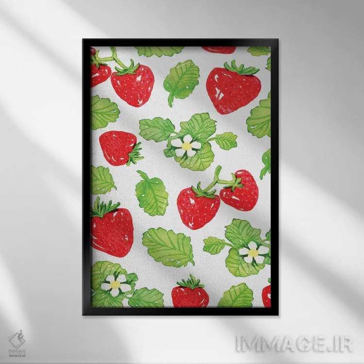 تابلو دکوراتیو میوه آبرنگی I اثر جسیکا ویبل - نمای قابدار مشکی