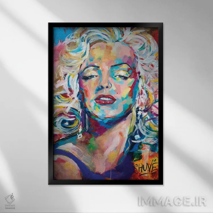 تابلو دکوراتیو مرلین مونرو اثر جیسون سوو - نمای قابدار مشکی
