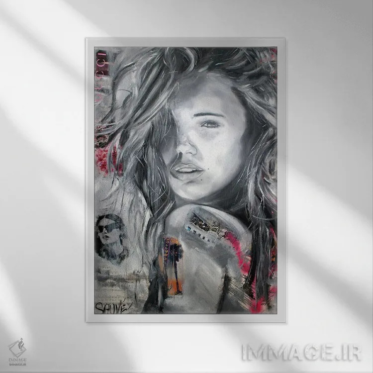 تابلو دکوراتیو بوسه خورشید اثر جیسون سوو - نمای قابدار سفید