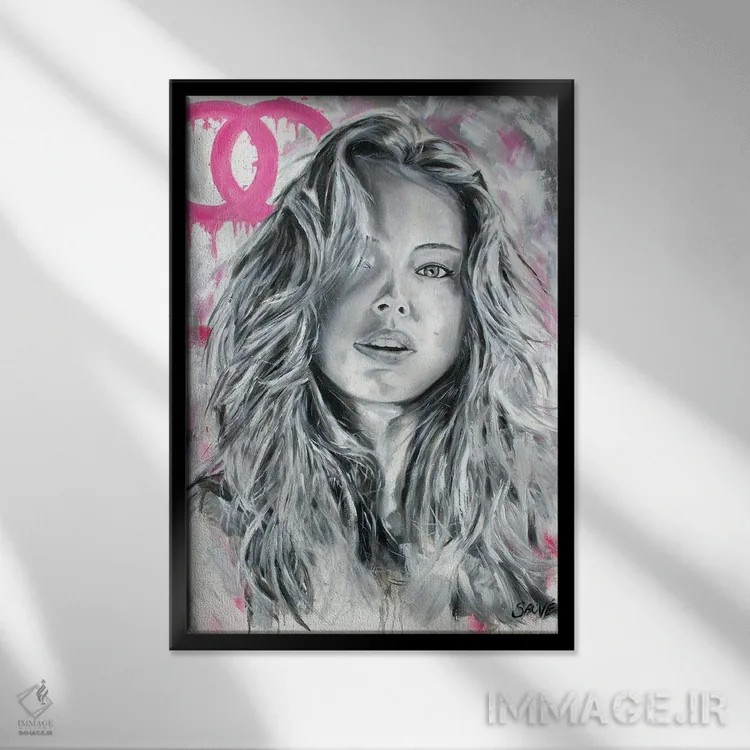 تابلو دکوراتیو دختر مدگرا اثر جیسون سوو - نمای قابدار مشکی