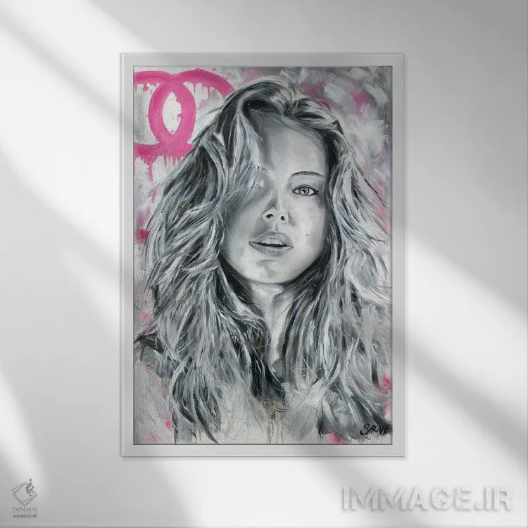 تابلو دکوراتیو دختر مدگرا اثر جیسون سوو - نمای قابدار سفید