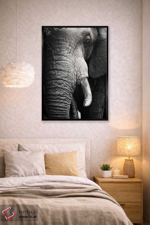 تابلو دکوراتیو پرتره نزدیک فیل اثر یوهان سوانپوئل - D2B