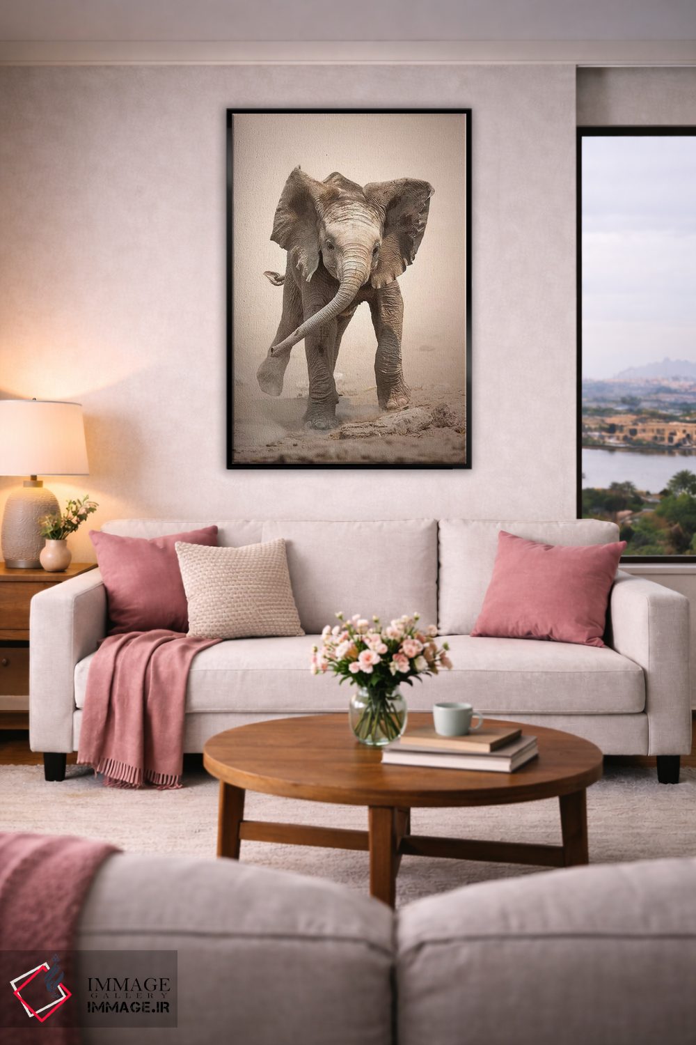 تابلو دکوراتیو حمله نمایشی گوساله فیل اثر یوهان سوانپوئل - D5B