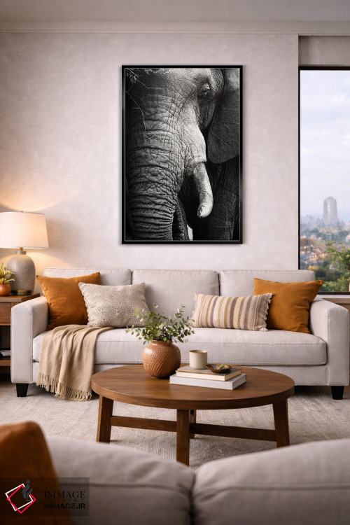 تابلو دکوراتیو پرتره نزدیک فیل اثر یوهان سوانپوئل - D3B