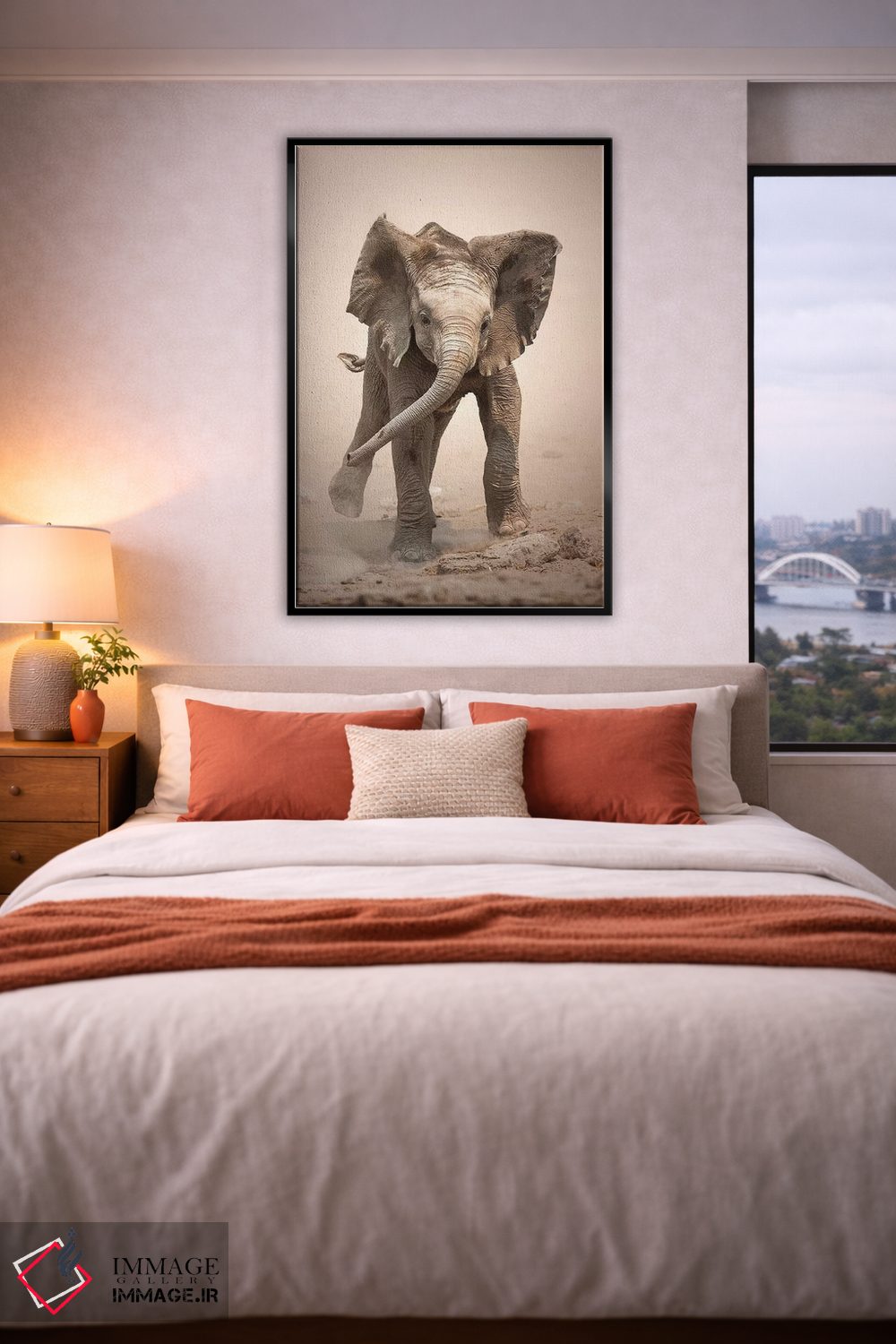 تابلو دکوراتیو حمله نمایشی گوساله فیل اثر یوهان سوانپوئل - D6B