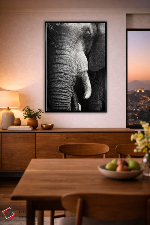 تابلو دکوراتیو پرتره نزدیک فیل اثر یوهان سوانپوئل - D4B