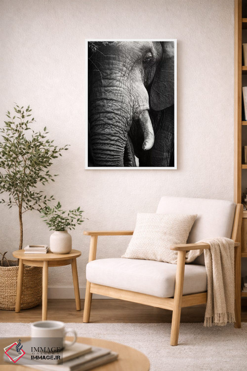 تابلو دکوراتیو پرتره نزدیک فیل اثر یوهان سوانپوئل - D6W