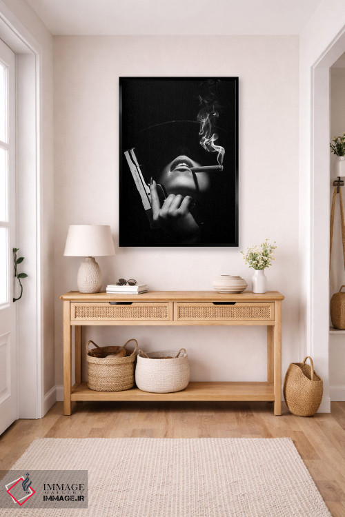 تابلو دکوراتیو زن با هفت تیر اثر یوهان سوانپوئل - D5B