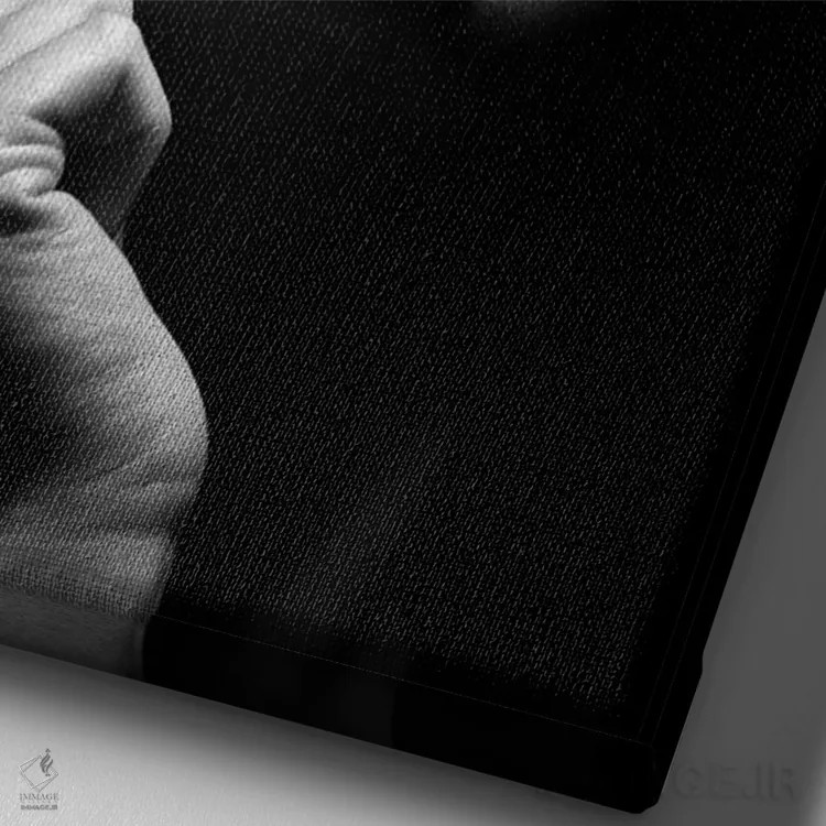 تابلو دکوراتیو زن در حال سیگار کشیدن اثر یوهان سوانپوئل - نمای نزدیک بافت بوم