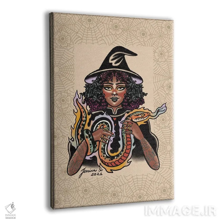 تابلو دکوراتیو عشق نیش مار اثر جسیکا ا. - نمای پرسپکتیو محصول