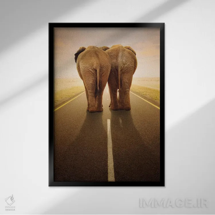 تابلو دکوراتیو رفتن با هم اثر یوهان سوانپوئل - نمای قابدار مشکی