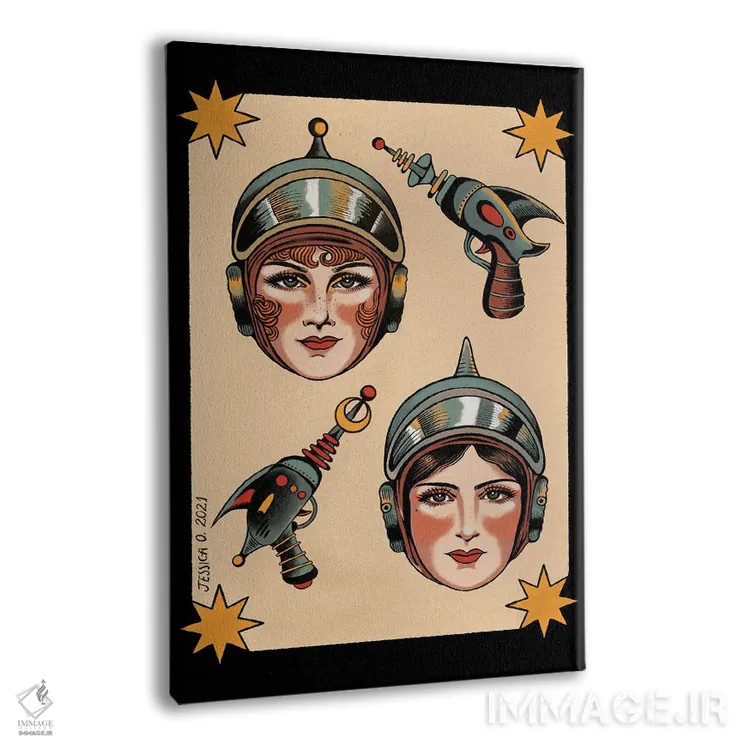 تابلو دکوراتیو جوجه های ستاره ای اثر جسیکا ا. - نمای پرسپکتیو محصول